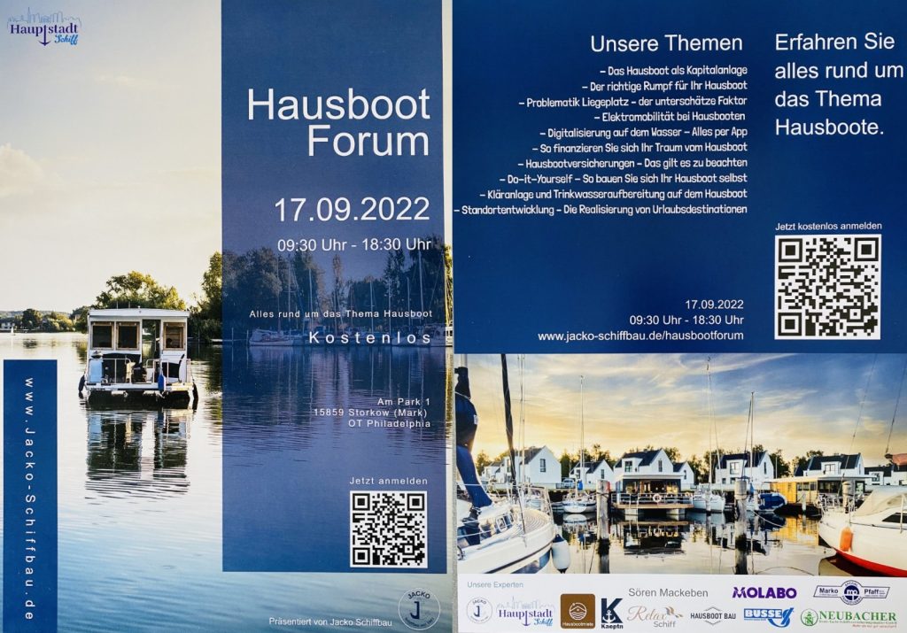 Hausboot Forum 2022 bei Jacko Schiffbau in Storkow